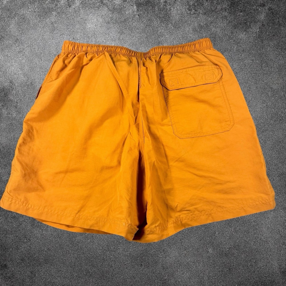 L.L. Bean Men's Swim Trunks XL Orange Nylon Mesh Lined Elastic Waist Shorts - Picture 5 of 6